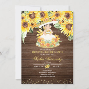 Rustikale Sonnenblume Mexican Girl tres añ os Ein Einladung