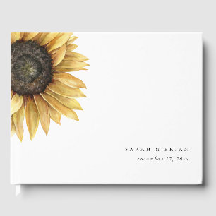 Rustikale Sonnenblume Moderne Hochzeit Gästebuch