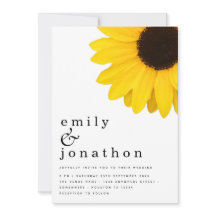 Rustikale Sonnenblume Moderne Typografie Hochzeit