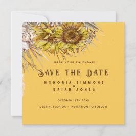 Rustikale Sonnenblume Mustard Square Save the Date