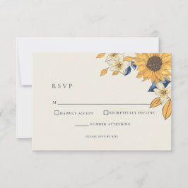 Rustikale Sonnenblume RSVP Karte