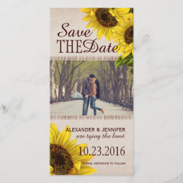 Rustikale Sonnenblume Save the Date Foto Cards