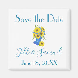 Rustikale Sonnenblume Save the Date Magnet