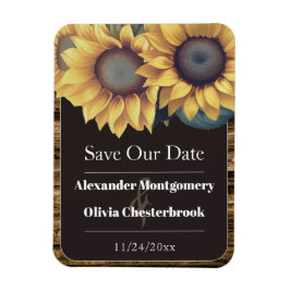 Rustikale Sonnenblume Save the Date Magnet
