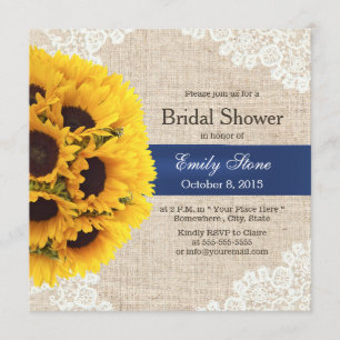 Rustikale Sonnenblume-Spitze u. Einladung