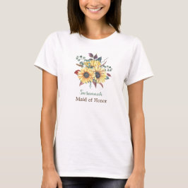 Rustikale Sonnenblume Trauzeugin oder Bridesmaid T-Shirt