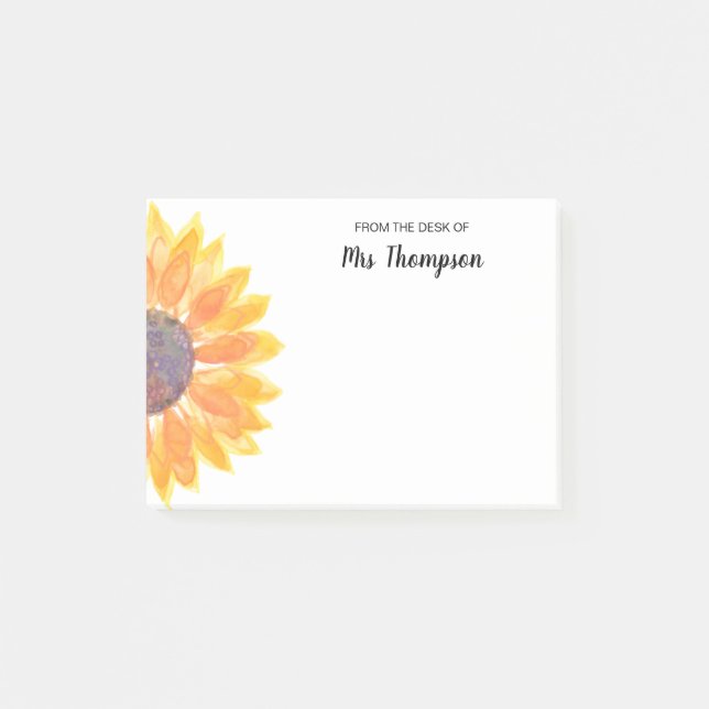 Rustikale Sonnenblume vom Schreibtisch des Lehrers Post-it Klebezettel (Vorderseite)