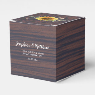Rustikale Sonnenblume Wood Jar Lights Hochzeit Geschenkschachtel