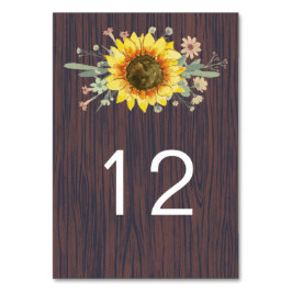 Rustikale Sonnenblume Wood Jar Lights Hochzeit Tischnummer