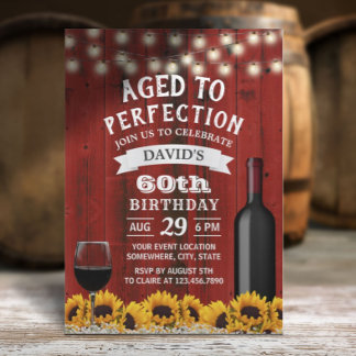 Rustikale Sonnenblumen 60. Geburtstag Party Einladung