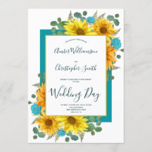 Rustikale Sonnenblumen Aquamarine blaue Rose Hochz