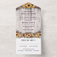Rustikale Sonnenblumen Blassholz-Grain-Hochzeit