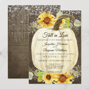 Rustikale Sonnenblumen Blumenmilch Lights Pumpkin  Einladung