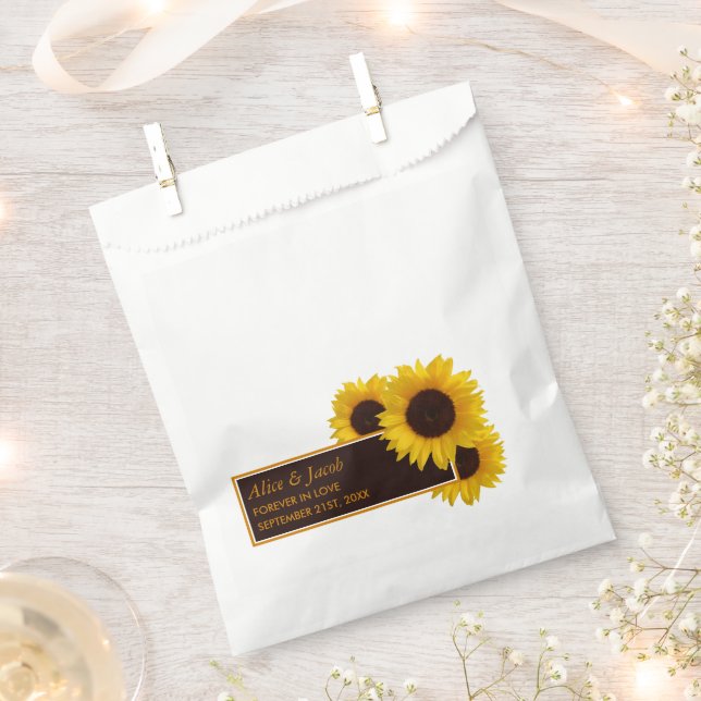 Rustikale Sonnenblumen - Blumenzehen Geschenktütchen (Ausgeschnitten)