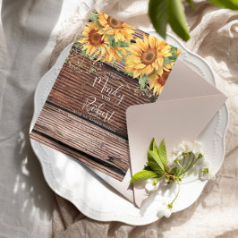 Rustikale Sonnenblumen Bouquet Watercolor Wedding Einladung