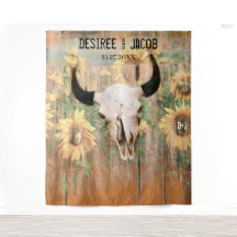 Rustikale Sonnenblumen Bull Skull Western Fotoboot