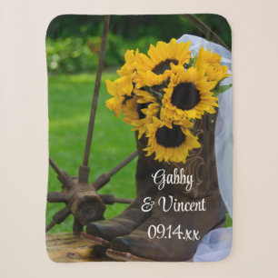 Rustikale Sonnenblumen Cowboy Boots Wedding Keepak Sherpadecke
