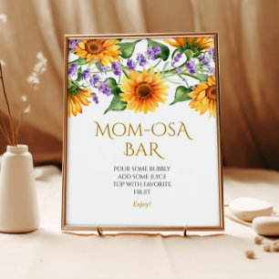 Rustikale Sonnenblumen Dusche Momosa Bar Zeichen Poster