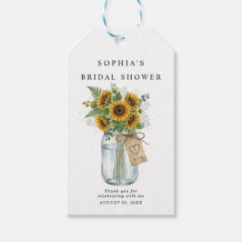 Rustikale Sonnenblumen-Einmachglas-Geschenkanhänge Geschenkanhänger