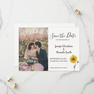 Rustikale Sonnenblumen Foto Hochzeit Save The Date