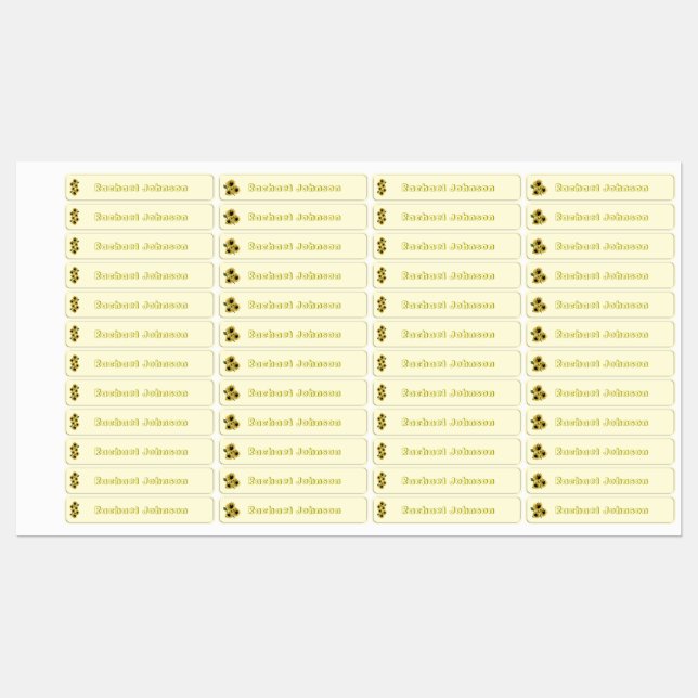Rustikale Sonnenblumen Geschirrspüler Safe Labels Etiketten (Blatt)