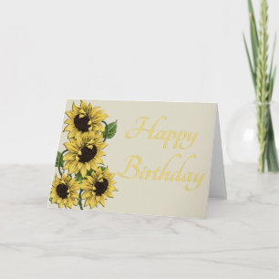 Rustikale Sonnenblumen Happy Birthday Card Karte