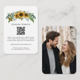 Rustikale Sonnenblumen-Hochzeit-Beilagekarte Begleitkarte