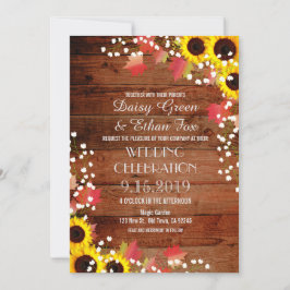 Rustikale Sonnenblumen Hochzeit im Herbst Einladun Einladung