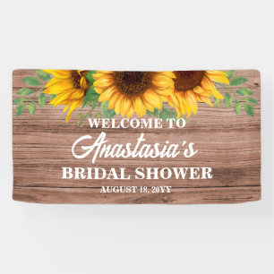 Rustikale Sonnenblumen-Hochzeitsdusche-Willkommens Banner