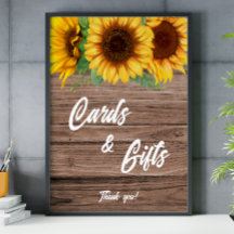 Rustikale Sonnenblumen-Hochzeitskarten und Geschen