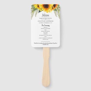 Rustikale Sonnenblumen   Hochzeitsprogramm für Was Fächer