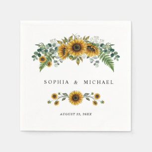 Rustikale Sonnenblumen Hochzeitsservietten Serviette