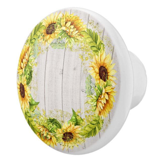 Rustikale Sonnenblumen, Kabinett/Schubfach Keramikknauf (Rechts)