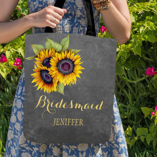 Rustikale Sonnenblumen Kalkboard Hochzeitsjury Tasche