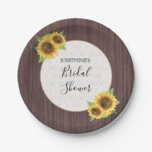 Rustikale Sonnenblumen Lace Wood Brautparty