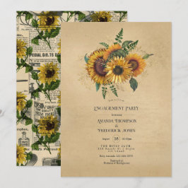Rustikale Sonnenblumen-Länderbindungspartei Einladung