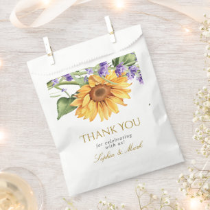 Rustikale Sonnenblumen & Lavendel Hochzeit Geschenktütchen