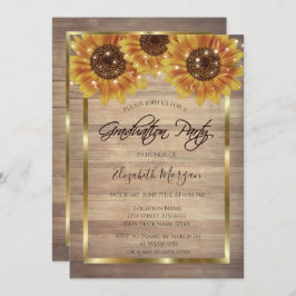 Rustikale Sonnenblumen, Lichter, Kosmetikstudio Einladung