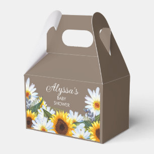 Rustikale Sonnenblumen Margeriten Gelb Braun Baby Geschenkschachtel