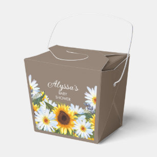 Rustikale Sonnenblumen Margeriten Gelb Braun Baby Geschenkschachtel