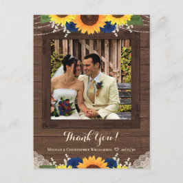Rustikale Sonnenblumen Marine Rose Hochzeit Vielen Postkarte