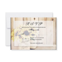 Rustikale Sonnenblumen-Mason-Glas-Hochzeits-RSVP-K