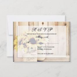 Rustikale Sonnenblumen Mason Jar Wedding RSVP Card Karte