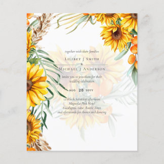 Rustikale Sonnenblumen Pampas Grass Dusty Rose Hoc Flyer