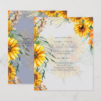 Rustikale Sonnenblumen Pampas Grass Wedding Dusty