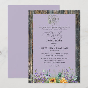 Rustikale Sonnenblumen Pferde Lavender Wedding Inv Einladung