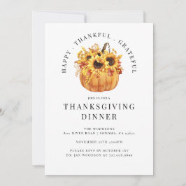 Rustikale Sonnenblumen Pumpkin Erntedank Dinner Einladung