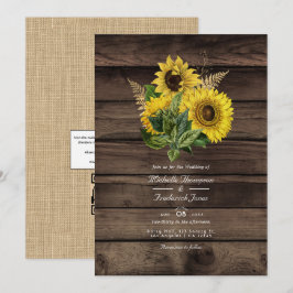 Rustikale Sonnenblumen QR Code UAWG Country Weddin Einladung