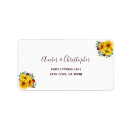 Rustikale Sonnenblumen-Rose Hochzeit RSVP-Rücksend Adressaufkleber
