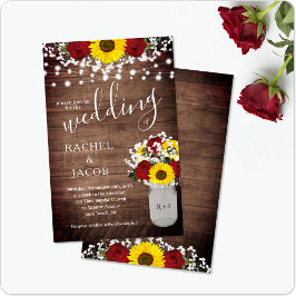 Rustikale Sonnenblumen Rose Jar Lights Budget Hoch